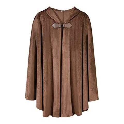 Colorful House Adult Northern Knight Costume Cloak Gothic Witch Cloak Renaissance Medieval Capes, Brown, 39" Cover