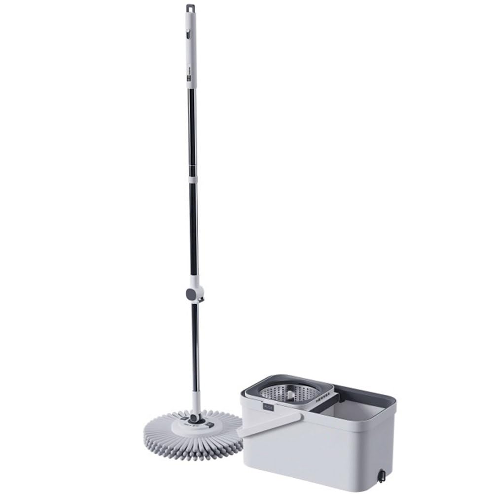 Fregona giratoria 360° contra la suciedad con cubo de escurridor desmontable integrado