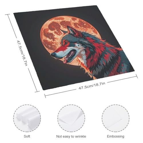 Serviette de table lavable tissu durable loup rouge pour eliminer le jetable avec style - 3