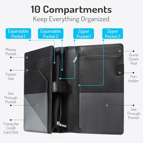 image for Forvencer Server Book High Volume, Expandable Server Book,5