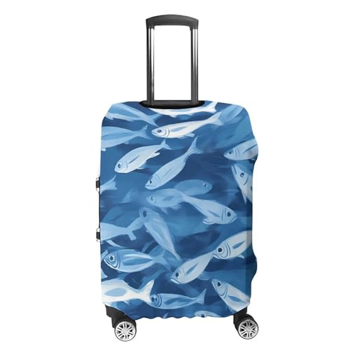 Ocean Shoal of Fish Luggage Covers Washable Travel Suitcase Cover Elastic Baggage Protector4