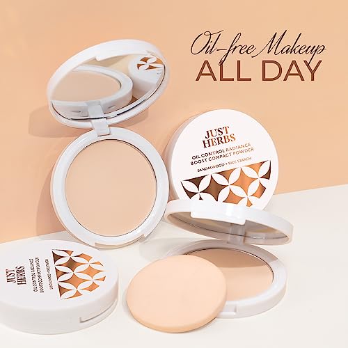 Just Herbs Oil Control Radiance Booster Age Defying Compact Powder for face Makeup 9g - Image 4