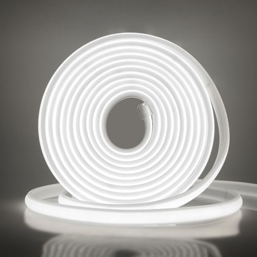 Wisada Strisce LED COB, Striscia al neon 288 LED/M, Striscia LED al neon flessibile 220V, Luce al a corda tagliabile per la decorazione di interni (Bianco (6000-6500K), 20M)