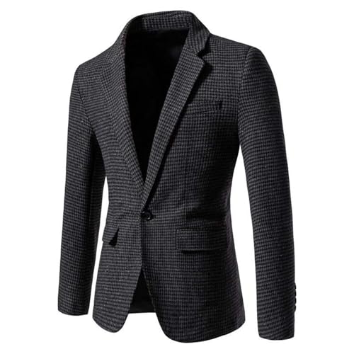 Mens Plaid Blazer Business Sports Coat Casual Slim Fit Checkered Blazer Single Breasted One Button Jacket for Men