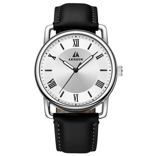 Imagen de LN LENQIN Reloj Hombre analógico Reloj de Cuarzo Resistente al Agua 30M Relojes de Hombre Casuales de Negocios de Moda con números Romanos