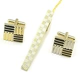 Material: Legierung Shah Krawattenklammer Herren Kragenklammer Vier Gitter Manschettenknöpfe Cufflinks Manschettenknopf Hemd Manschettenknöpfe