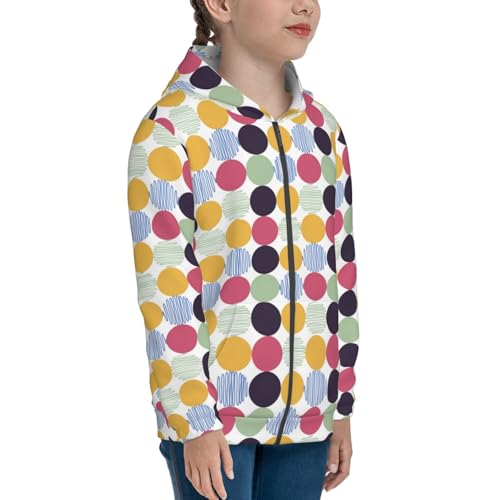 Polka Dot Kid Hoodies Boys Zip Up Sweatshirts Girls Pullover with Pocket4