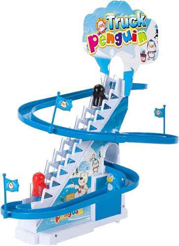 SKYTE® Penguin Go Racer Track Toy for kids, offering fun games with slide and music, as well as climbing stairs toys, making it an exciting choice for kids' entertainment.
