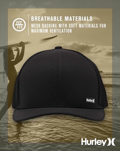 Hurley Men's League Dri-Fit Snapback Baseball Cap, Black, One Size - Image 4