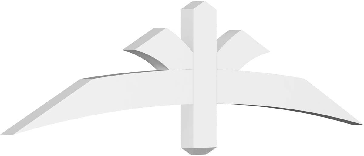 Ekena Millwork GBP060X15X0204DAV00 Davenport Architectural Grade PVC Gable Brackets 60"W x 15"H x 2"D x 4"F, 6/12 Pitch