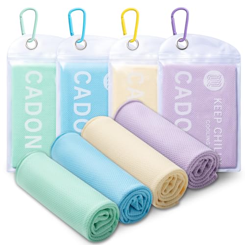 Image of 4 Pack Cooling Towel (40 inchx12 inch), Soft Breathable Chilly Towel, IceTowel, Microfiber Towels for Yoga, Sport, Running, Workout,Gym, Camping, Fitness, Workout & More Activities(Multicolor)