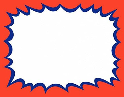 7" x 11" Blank Rectangular Burst Retail Value Sale Signs Cards / 100 Total Cards