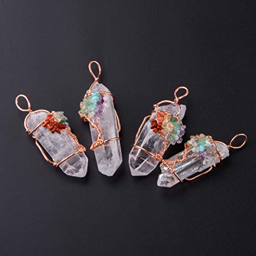 Bivei Life Tree Copper Wire Wrapped Crystal Necklace Chakra Pendant Natural Stone Quartz Reiki Jewelry Gift for Women3