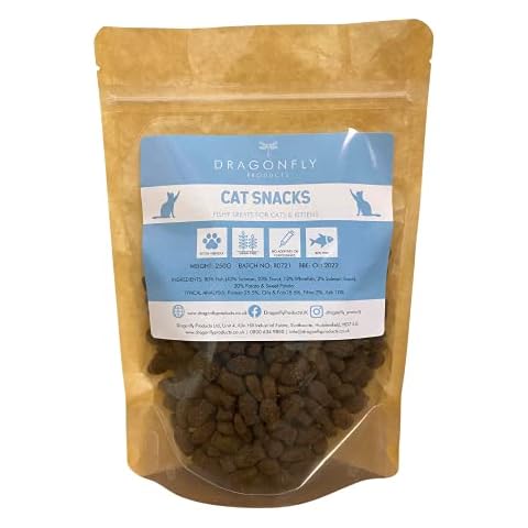 Dragonfly Products Cat Snacks Natural Fish Treats | Healthy Grain Free Biscuits | Suitable for Kittens | Low Fat | 1000 treats (500g) Cover