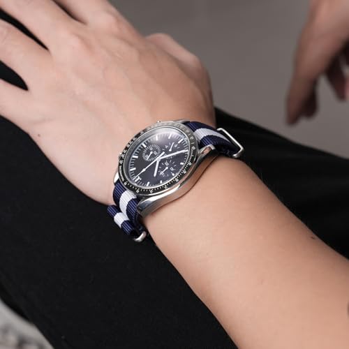Image of TACTICAL FROG Nylon Watch Band 18mm 19 mm 20mm 22 mm 24 mm, Waterproof Military Watch Straps Replacement for Men Women, With Stainless Steel Buckle