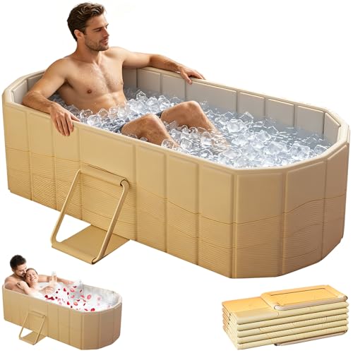 1 5 m Große Doppel Faltbare Badewanne - Erwachsene Mobile Badewanne Klappbare Kostenlose Installation Für Familien-Spa/Paardusche Mit Matte Und Ablaufgarnitur (150×55×50cm)