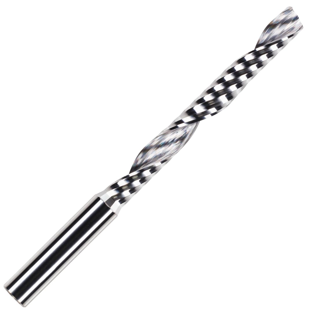 Rennie Tools 6mm x 52mm Flute x 1/4" Shank Solid Carbide Single Flute Spiral Router Cutter Bit End Mill for ACM Aluminium