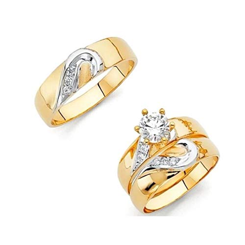 PB Collection Matching Promise Rings for Couples Forever Wedding Bands Sets for Him and Her Heart Rings
