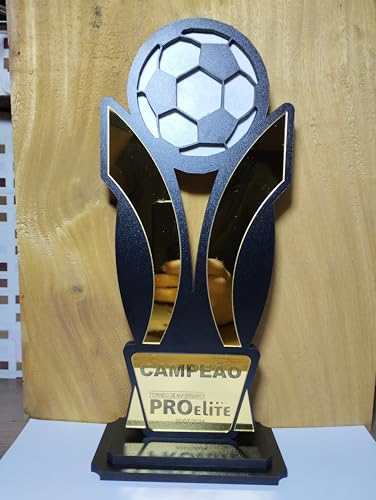 Troféu de Futebol MDF/Acrílico, Aprox. 33 cm