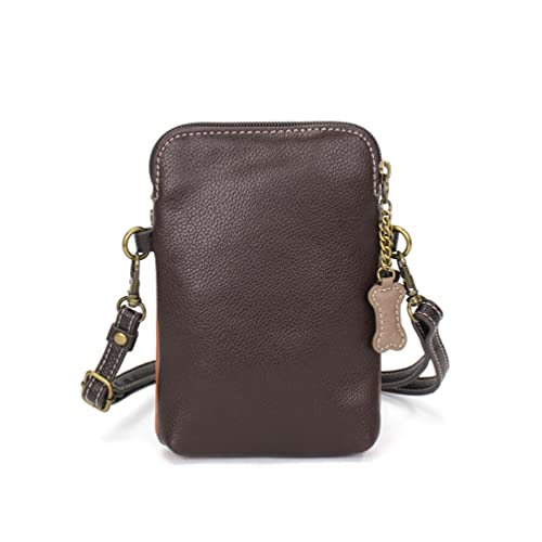 Image of CHALA Dog Collection Cell Phone Crossbody Purse-Women PU Leather /Canvas Multicolor Handbag with Adjustable Strap
