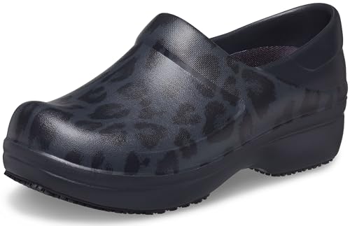 Crocs Work Neria Pro II Graphic Clog Black/Leopard 6 M