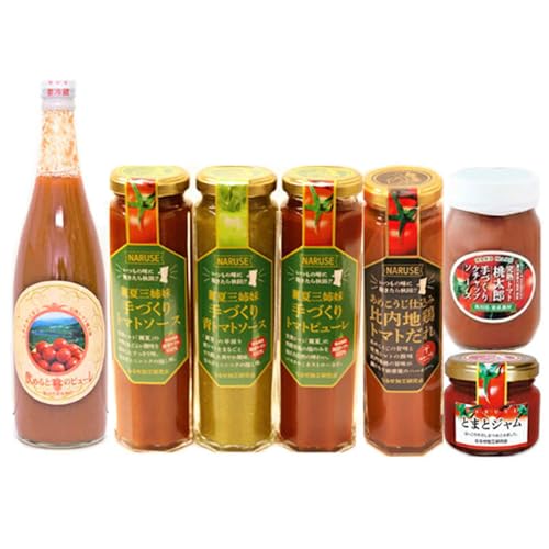 贅沢なるせセット 計16本セット 完熟トマト使用 桃太郎トマト(トマトピューレ、トマトケチャップ、比内地鶏トマトだれ、トマトジャム、トマトソース、トマトドレッシング)