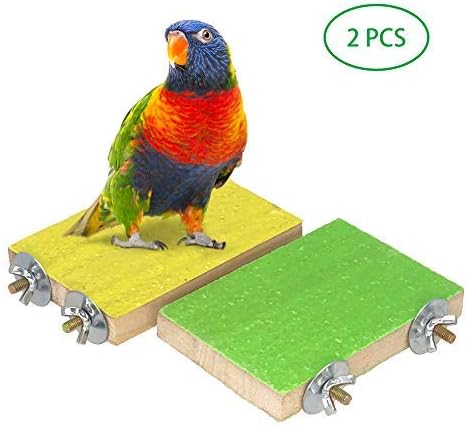 MICOO Bird Wood Perch Toys, 2 PCS Rough Surface Perch Parrot Toys, for Small Animals (Random Color)