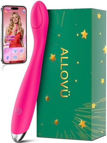Vibrator Dildo Sex Toys for Women - Allovü Rabbit G Spot Finger Vibrators with 10 Vibration Modes for Clitoral Nipple Anus Stimulation, Adult Sex Toys Games for Couples Sex Games AI Sync APP Control