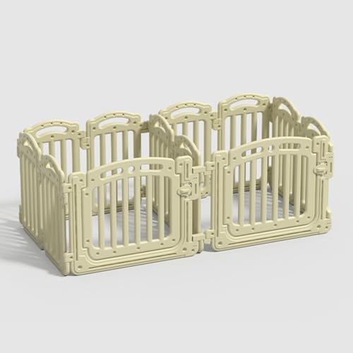 MLVFHN ペットサークル 犬 サークル フェンス 犬サークル 高めのフェンス設計 設置簡単 吸盤式 外部ドアロック 室内 ペット 柵 折りたたみ お手入れ簡単 ゲージ ペットゲージ 犬用ゲージ プラスチック素材(B157X81X63cm)