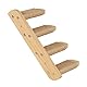 Relaxdays Katzentreppe, Wand, Katzenleiter 4 Stufen, HBT: ca. 29x34x22,5 cm, Zubehör für Kletterwand, Holz & Jute, Natur
