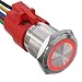 API-ELE [3 year warranty] 19mm Latching Push Button Switch 12V DC Angel Eye Halo Ring LED Metal 0.74" 1NO1NC SPDT With Wire Socket Plug (RED)