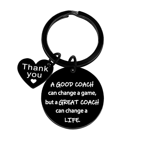Nimteve Coach Gifts - Portachiavi con scritta "Thank You For Coach A Good Coach Can Change Game But A Great Coach Can Change A Life", Nero , Taglia unica