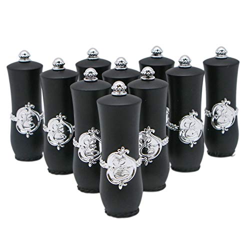 JETEHO 10Pcs Empty Lipstick Tube, Plastic Empty DIY Lip Balm Tube Lipstick Chapstick Container Cosmetic Holder Home DIY Cosmetic Tube Tools - Black