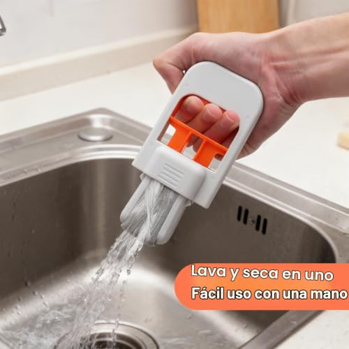 Miniatura 3 de Uocai Mini Fregona Plegable De Escritorio, Minifregona Plegable, Con Esponja De Repuesto, Para Cocina, Baño, Mesa Y Cristal, Limpieza Húmeda En Seco