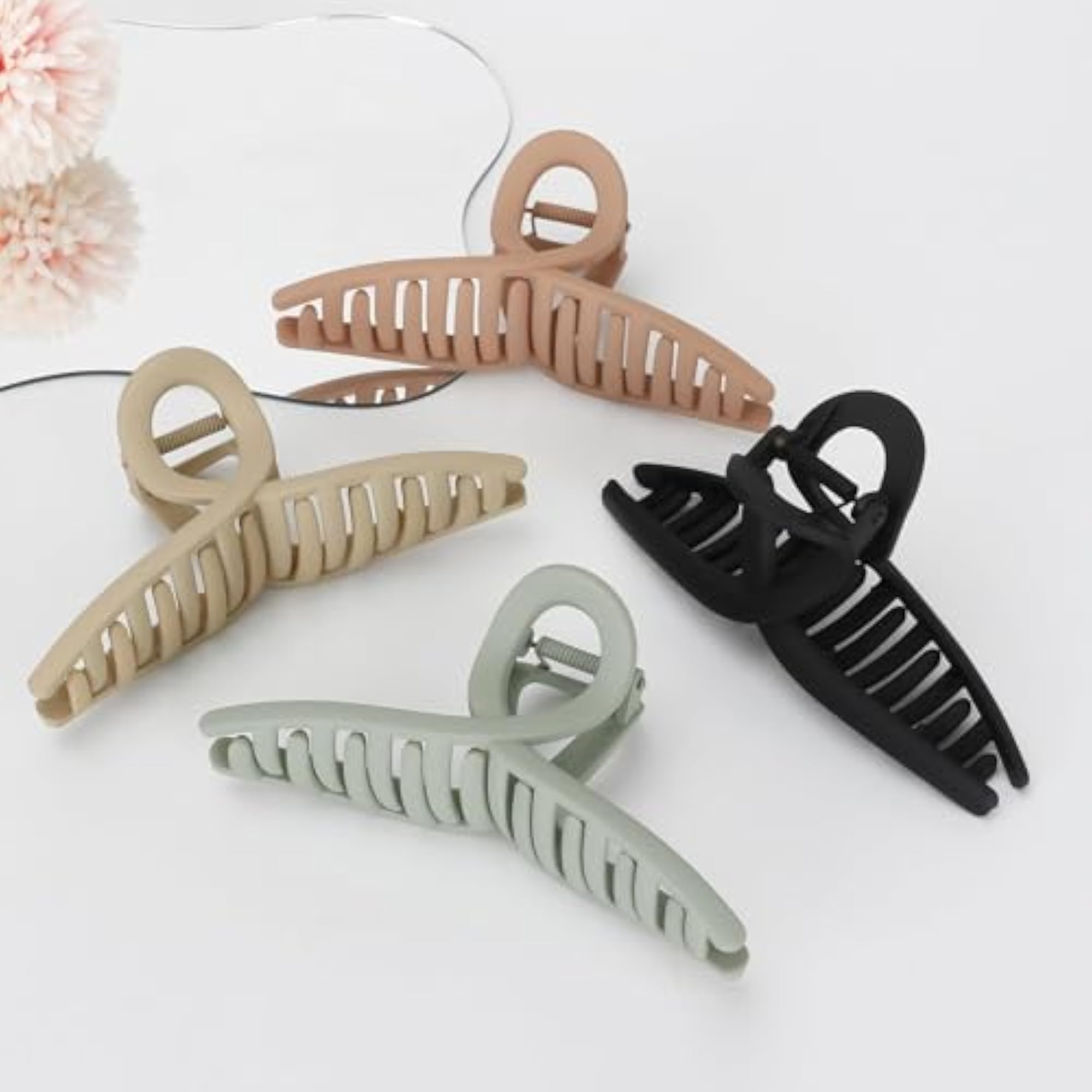 Stylish Acrylic Matte Finish Hair Claw Clips, Pack of 4