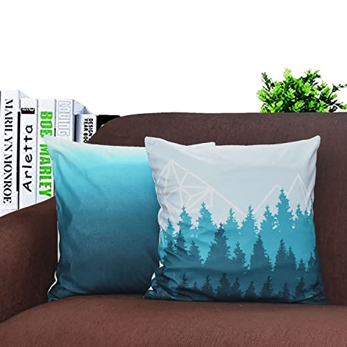 Image of ohello Designer Printed Holland Velvet Throw Pillow Covers 16 inch x 16 inch or 40 x 40 cm Set of 2 - Designer Square Pillow Covers /Cushion Covers for Bed, Sofa,Chair, Bed & Living Area | 009