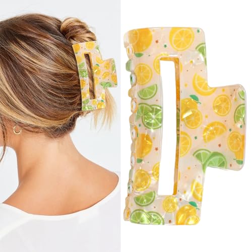 Lemon Hair Clips,Summer Fruit Hair Claw Clips for Women,Spring Non-Slip Hair Jaw Clamp Girl Hair Accessories for Spring Summer Theme Party(01)