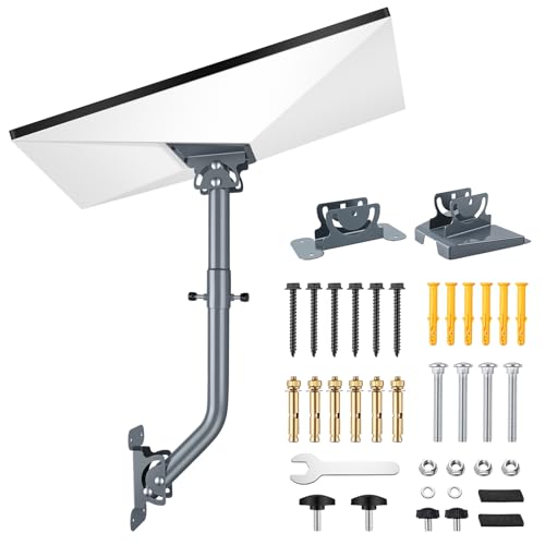 Image of Starlink Gen 3 Mount, 360 Adjustable Heavy Duty Wall & Roof Pole Mount Kit with Extended Aluminum Pipe Adapter, Weatherproof Rustproof Starlink Gen 3 Mounting Kit for Wood, Brick & Concrete Walls
