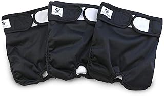 Hisprout Female Dog Diaper Reusable Washable Durable Doggie Diapers Pants(L,Black)