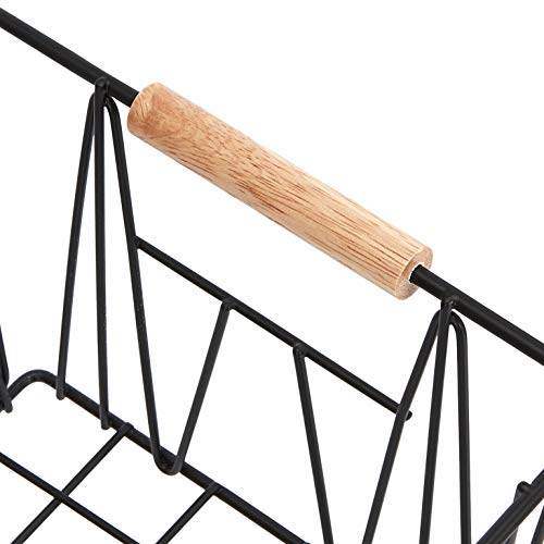 Amazon Basics Aufbewahrungskörbe Rechteckig aus Draht, 3 Stück, Standard, Schwarz