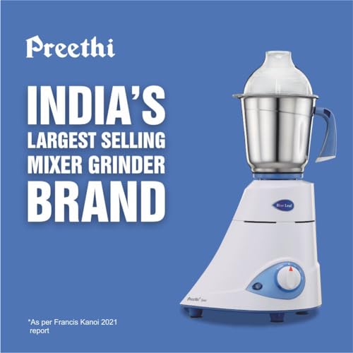 Preethi Blue Leaf Silver 600-Watt Mixer Grinder