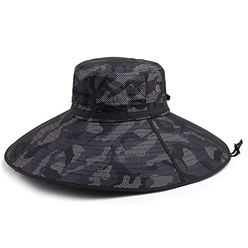 Chapeau de soleil pêcheur mâle anti-UV pliable grand bord été