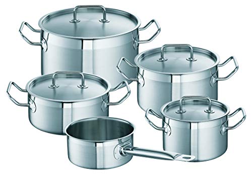 Schulte-Ufer Topf-Set Profi-Line i 5-tlg. aus Edelstahl bestehend aus Brat- Stiel- und Fleischtöpfen, Set 481