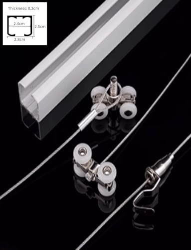 Riel deslizante para colgar cuadros con cuerda de nailon invisible para salones 6