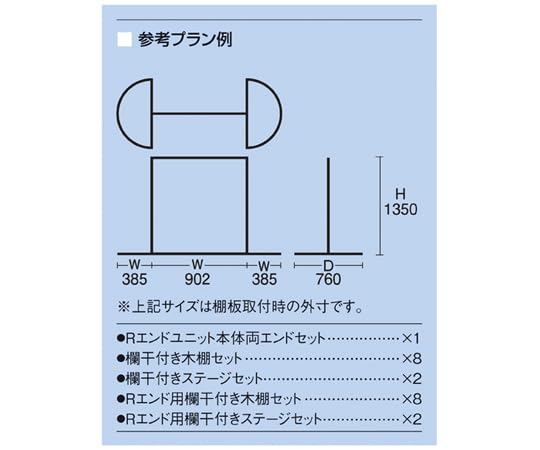 Amazon｜ストア・エキスプレス Rエンドユニット 両エンド 欄干付き木棚 