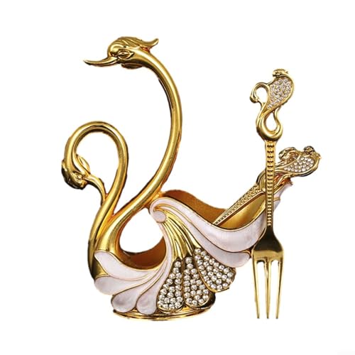 Oceanlend Schwanenhalter-Set mit 12 Goldgabeln