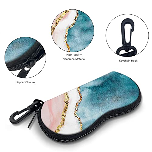Image of Sunglasses Soft Case with Carabiner Ultra Light Neoprene Zipper Glasses Case
