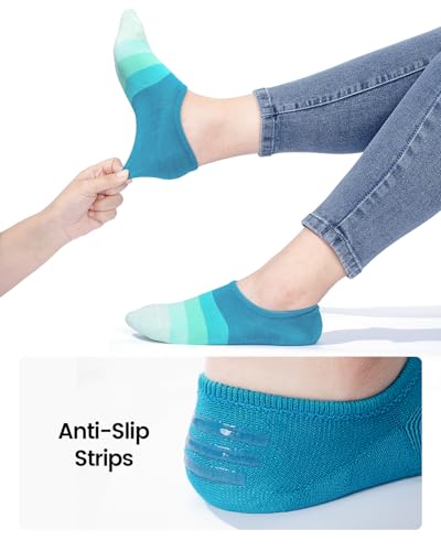 Image of IDEGG No Show Socks Women 10 Pairs Low Cut Anti-Slid Novelty Athletic Casual Invisible Liner Socks