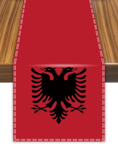 Tischläufer Albanien, albanische Flagge, Tischdecke für Esszimmer, Heimdekoration