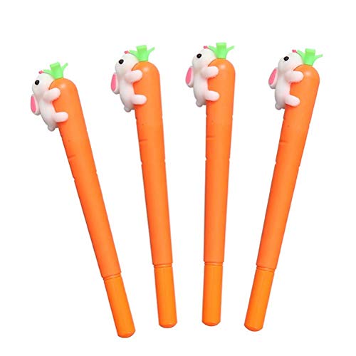 Bolígrafo de tinta de gel naranja con diseño de conejo, pack de 5 miniatura 4